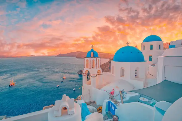 Oia la apus Santorini